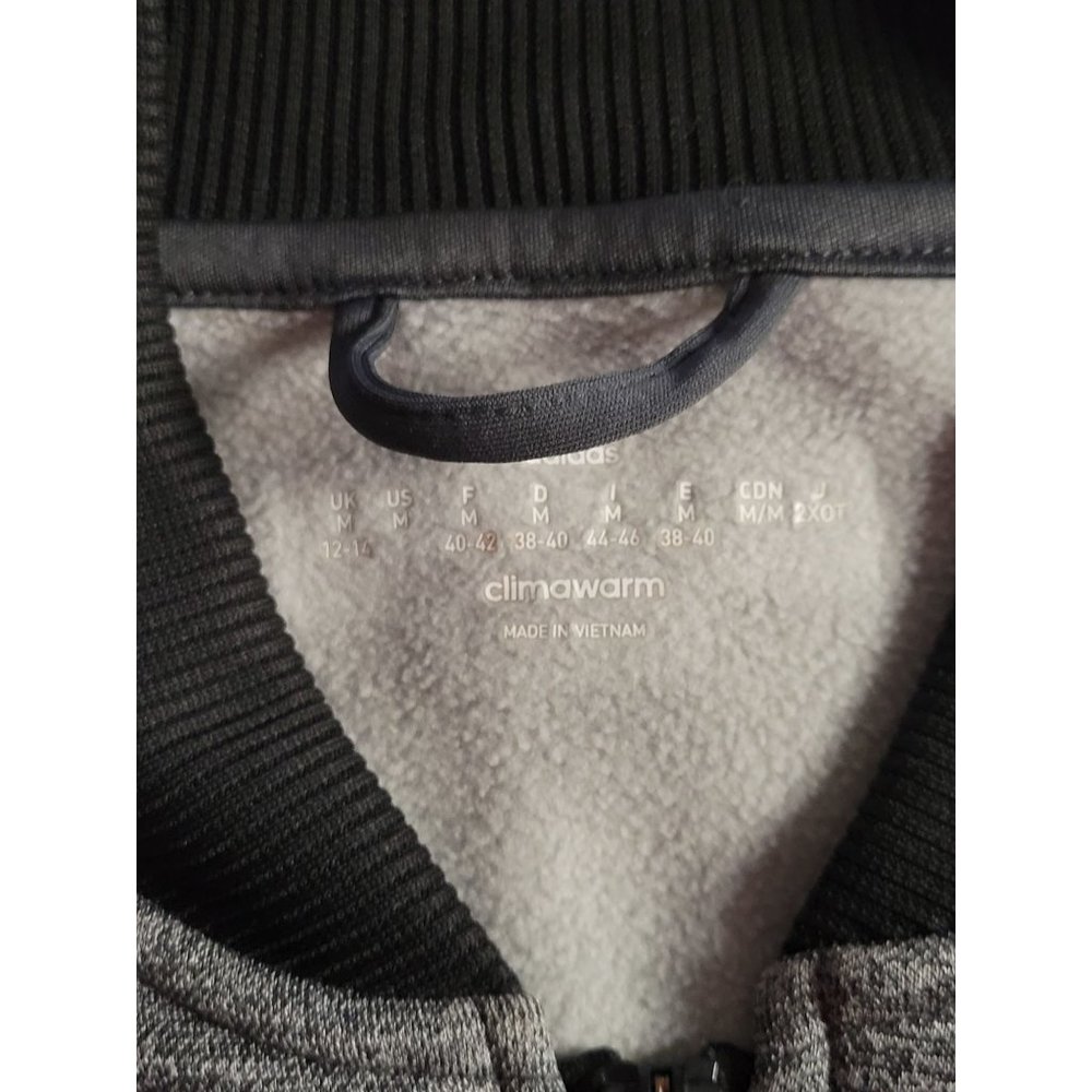 🌼HP🌼 Adidas Women's ClimaWarm Full Zip Heather Gray/Black Fleece Jacket - M - Picture 3 of 11